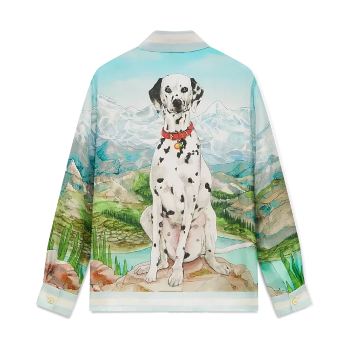 Dalmatian a La Montange langærmet silke-skjorte