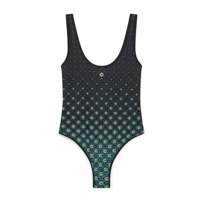 Degrade sort monogram-badedragt Degrade sort monogram-badedragt