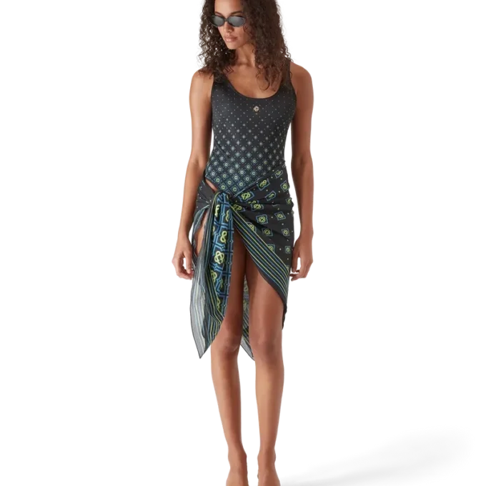 Degrade sort monogram-badedragt Degrade sort monogram-badedragt