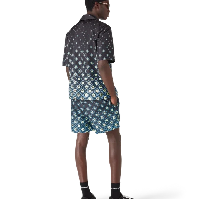 Degrade sort monogram-badetøj med korte Shorts