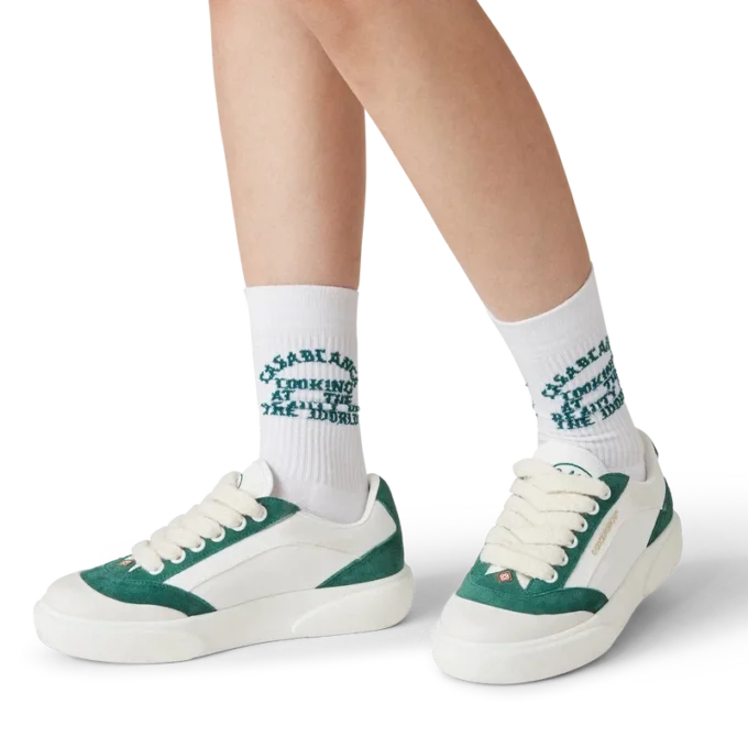 Del Mar hvid og grøn sneakers til kvinder