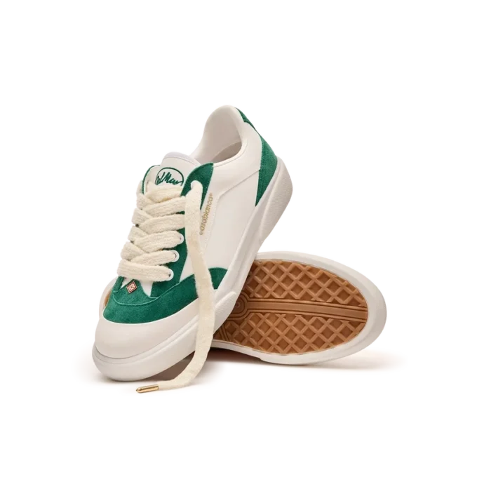 Del Mar hvid og grøn sneakers til kvinder