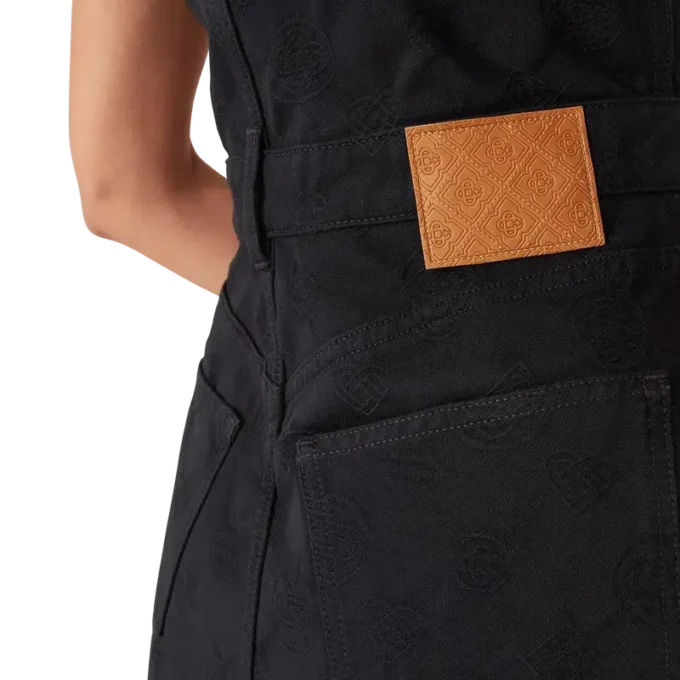 Denim Monogram Zip-kjole