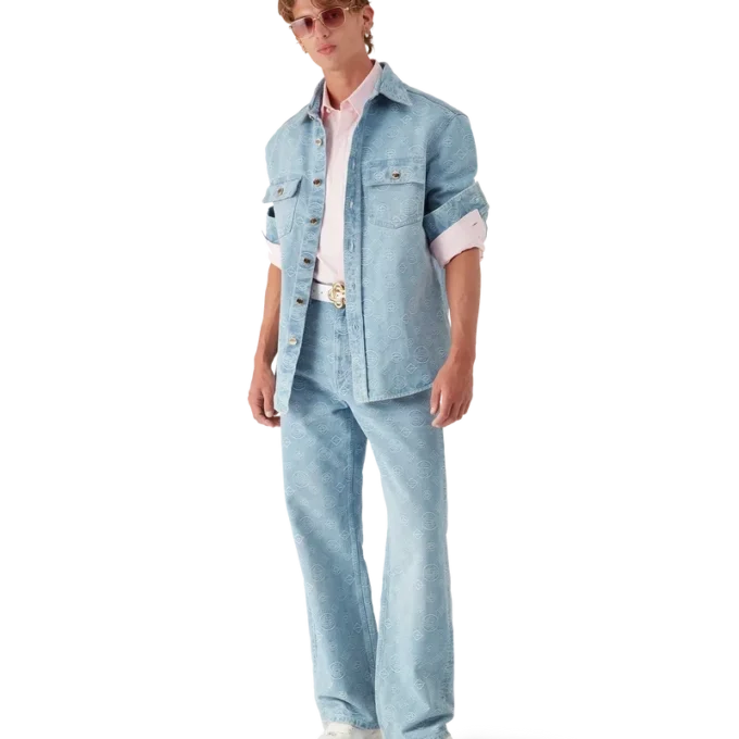 Denim-monogramskjorte