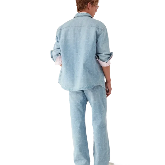 Denim-monogramskjorte