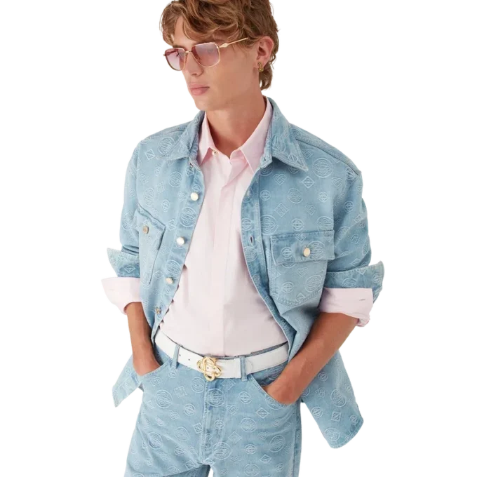Denim-monogramskjorte