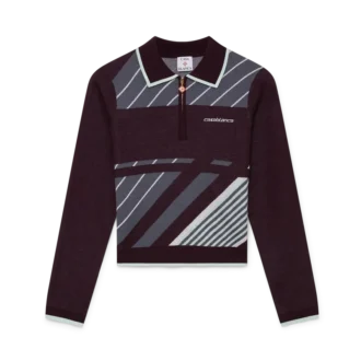 Diagonal Tennis Merino langærmet poloshirt