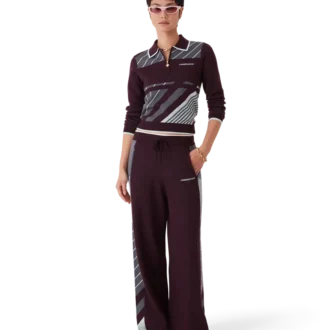 Diagonal Tennis Merino langærmet poloshirt