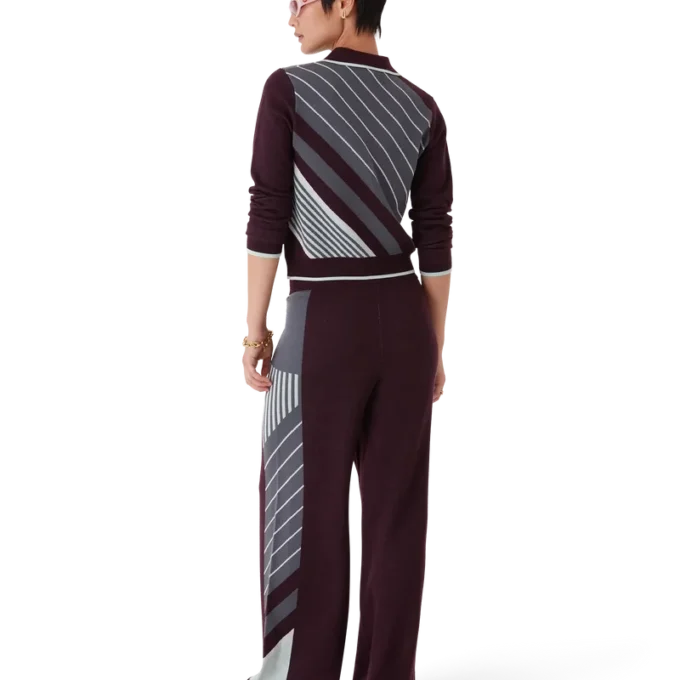 Diagonal Tennis Merino langærmet poloshirt