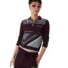 Diagonal Tennis Merino langærmet poloshirt