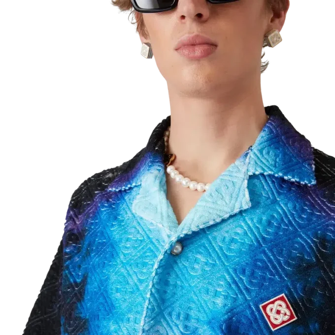 Fargeskiftende frotté-skjorte