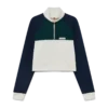 Farveblokket kort sweatshirt med kvartlængde lynlås
