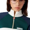 Farveblokket kort sweatshirt med kvartlængde lynlås