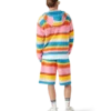 Fluffy Stripe Oversized Hooded Sweatshirt