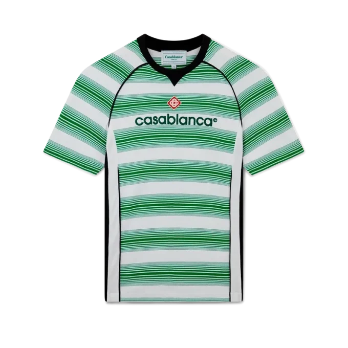 Fodbold-T-shirt med paneler i gradientstriber