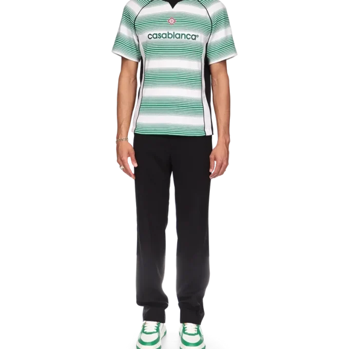 Fodbold-T-shirt med paneler i gradientstriber
