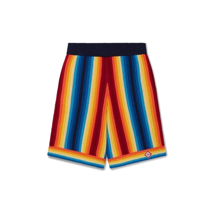 Frotté-shorts med gradientstriber