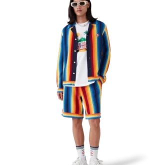 Frotté-shorts med gradientstriber