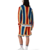 Frotté-shorts med gradientstriber