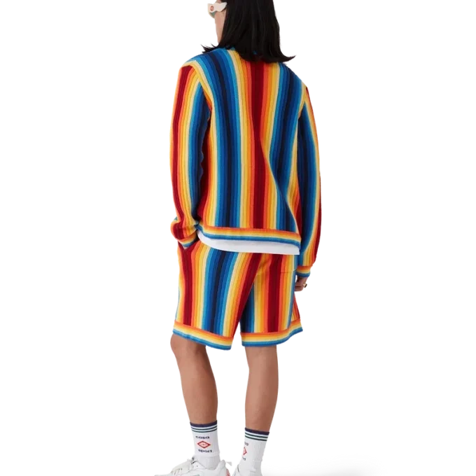 Frotté-shorts med gradientstriber