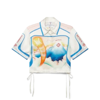 Fuji Dream kortærmet, kort silke-Shorts-skjorte