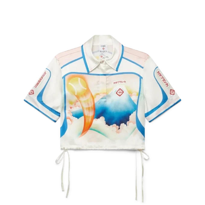 Fuji Dream kortærmet, kort silke-Shorts-skjorte