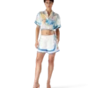 Fuji Dream kortærmet, kort silke-Shorts-skjorte