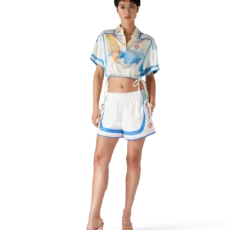 Fuji Dream kortærmet, kort silke-Shorts-skjorte