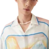 Fuji Dream kortærmet silke-skjorte med shorts