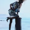 Fuji Dream kortærmet silke-skjorte med shorts