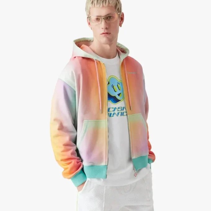 Glass Zip-up-sweatshirt med hætte Glass Zip-up-sweatshirt med hætte