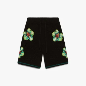 Glitch Orchid broderede hæklede Shorts