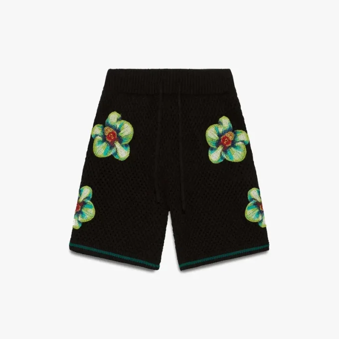 Glitch Orchid broderede hæklede Shorts Glitch Orchid broderede hæklede Shorts