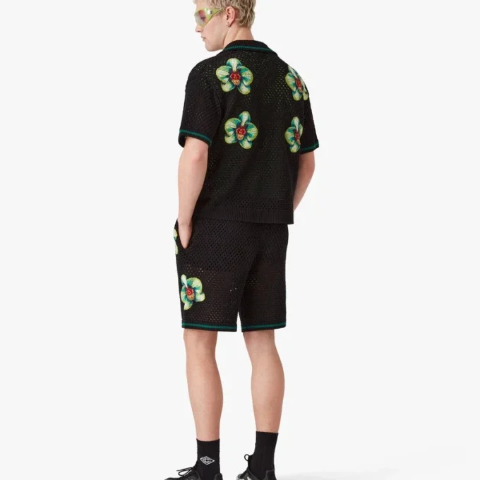 Glitch Orchid broderede hæklede Shorts Glitch Orchid broderede hæklede Shorts