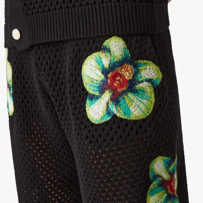 Glitch Orchid broderede hæklede Shorts Glitch Orchid broderede hæklede Shorts