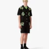 Glitch Orchid broderet kortærmet hæklet skjorte