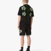 Glitch Orchid broderet kortærmet hæklet skjorte