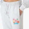 Grå broderede cropped sweatpants