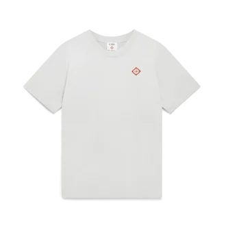 Grå T-shirt med diamantlogo og korte shorts