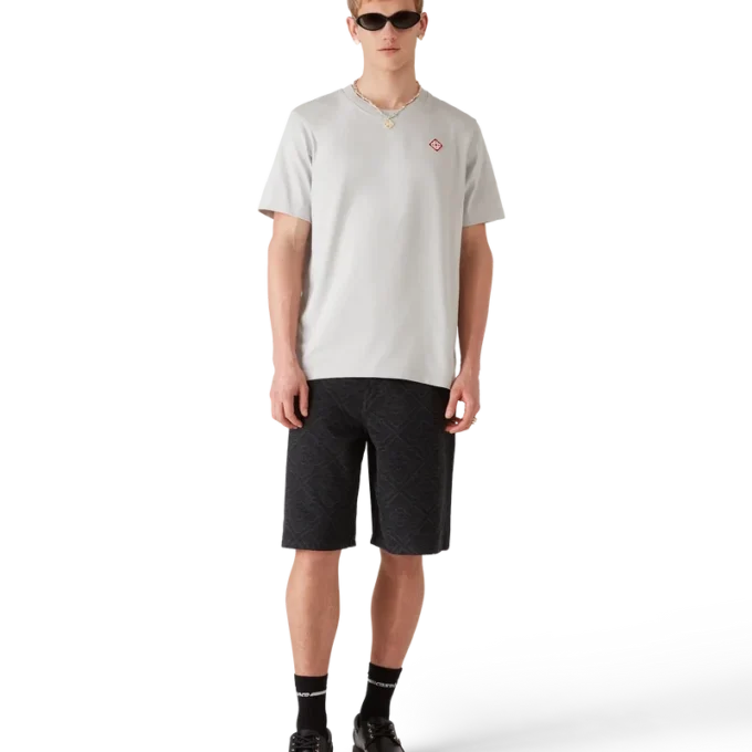 Grå T-shirt med diamantlogo og korte shorts Grå T-shirt med diamantlogo og korte shorts