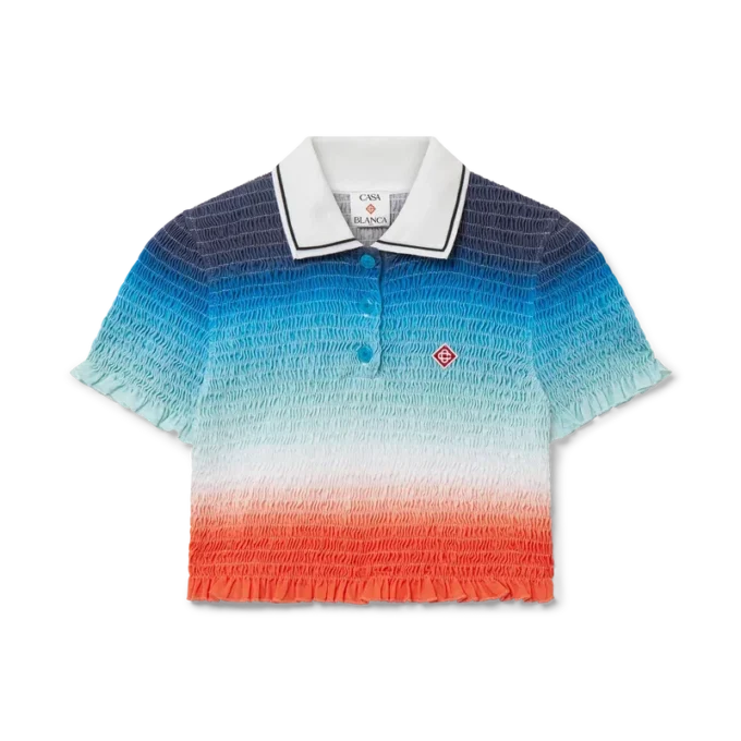Gradient Cropped Polo Shirt Gradient Cropped Polo Shirt
