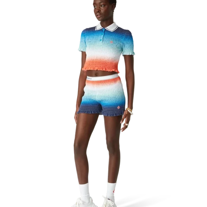 Gradient Cropped Polo Shirt Gradient Cropped Polo Shirt