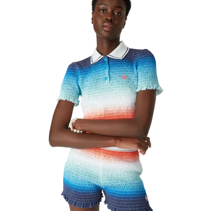 Gradient Cropped Polo Shirt Gradient Cropped Polo Shirt