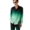 Gradient Ping Pong Jacquard langærmet silke-skjorte Gradient Ping Pong Jacquard langærmet silke-skjorte