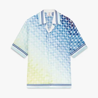 Gradient Tennis Tile kortærmet silke-skjorte
