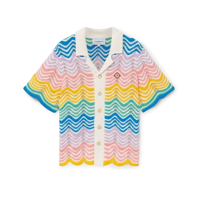 Gradient Wave Knit Skjorte Gradient Wave Knit Skjorte