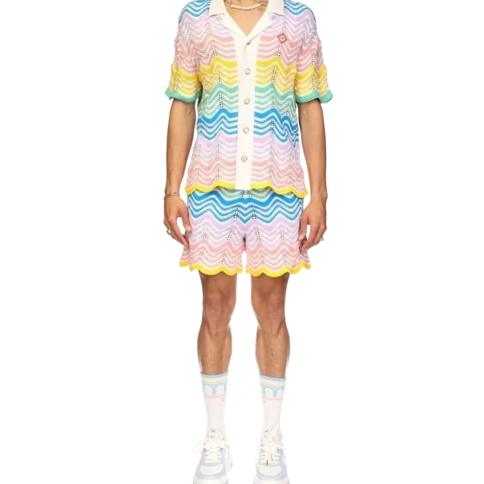 Gradient Wave Knit Skjorte Gradient Wave Knit Skjorte