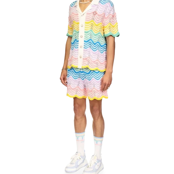 Gradient Wave Knit Skjorte Gradient Wave Knit Skjorte