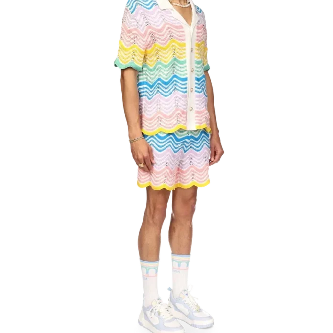 Gradient Wave Knit Skjorte Gradient Wave Knit Skjorte