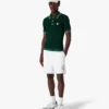 Grøn hæklet polo-shirt med korte ærmer